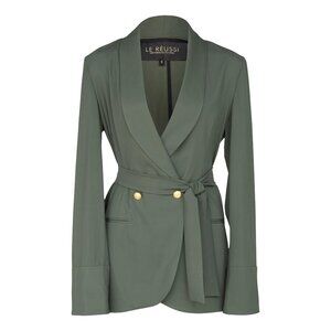 Women's Olive Blazer with Front Buttons – Tailored Blazer for Women